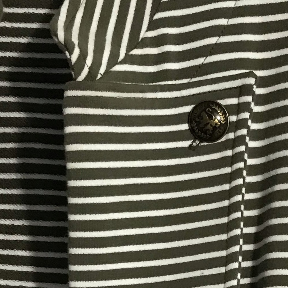Tommy Hilfiger Striped Stretch Olive and White Blazer SP - Picture 6 of 10
